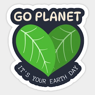 GO PLANET IT'S YOUR EARTH DAY 2024  gift april 22 Rainbow Sticker